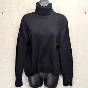 Pursuits Ltd 100% Cashmere Turtleneck Pullover Sweater Black Women's XL